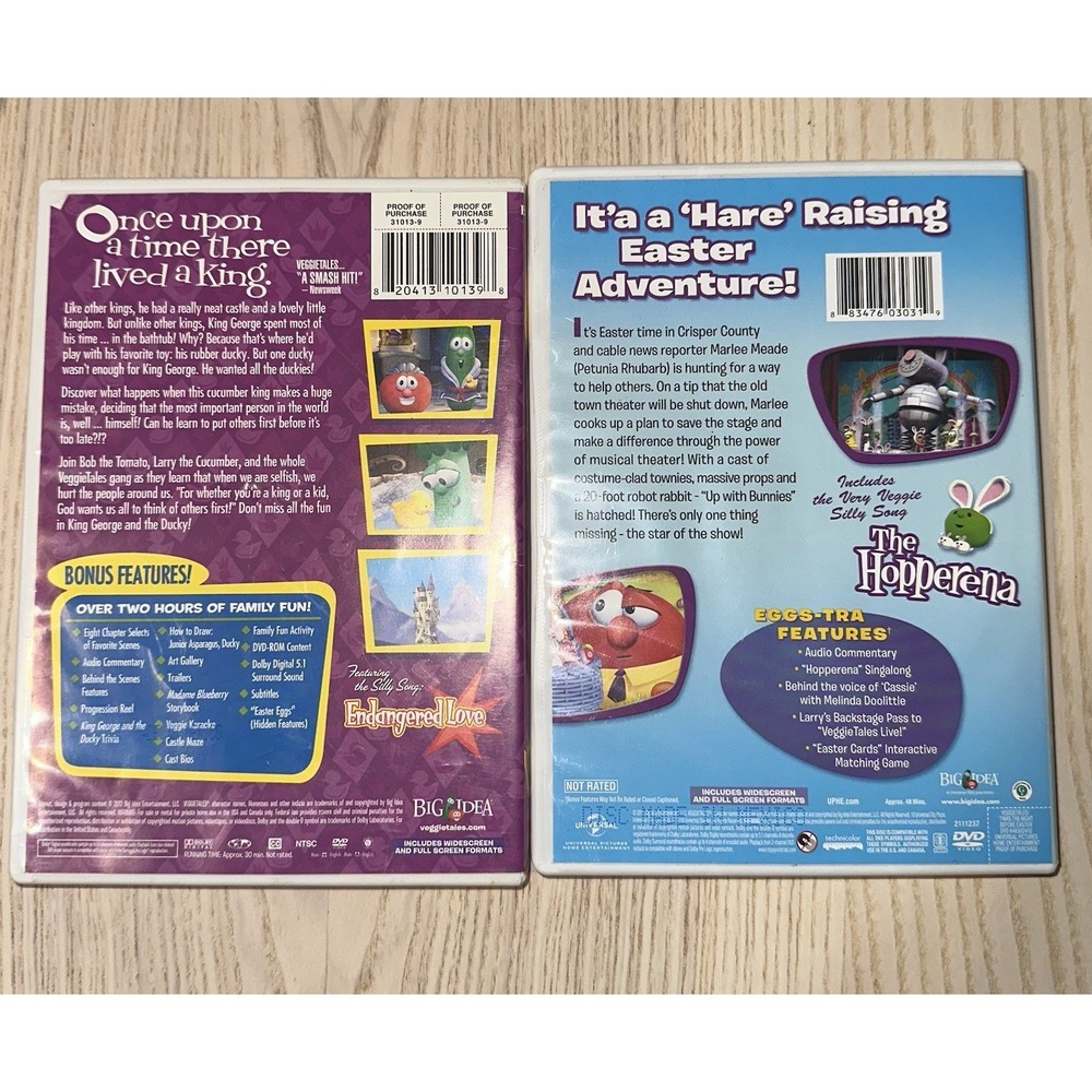 VeggieTales King George/Ducky &‎ Night Before Easter DVD Set of 2010-2012 Kids - Picture 2 of 3